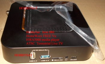 Side of HomeWorx HWA5000 FREE Vu digital Terrestrial ATSC Tuner IP Internet TV Box with Live TV & MediaPlayer for Android